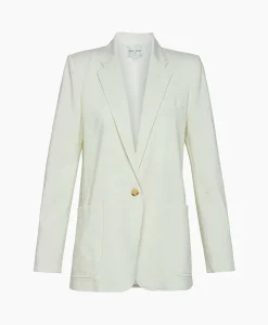 Outlet Blazer Tweed Viscose Silk Jacket Off White Dames Blazers