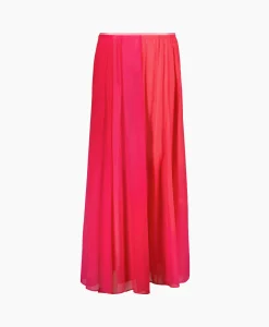 Hot Maxi Rok Crepon Silk Shaded Pink Dames Rokken