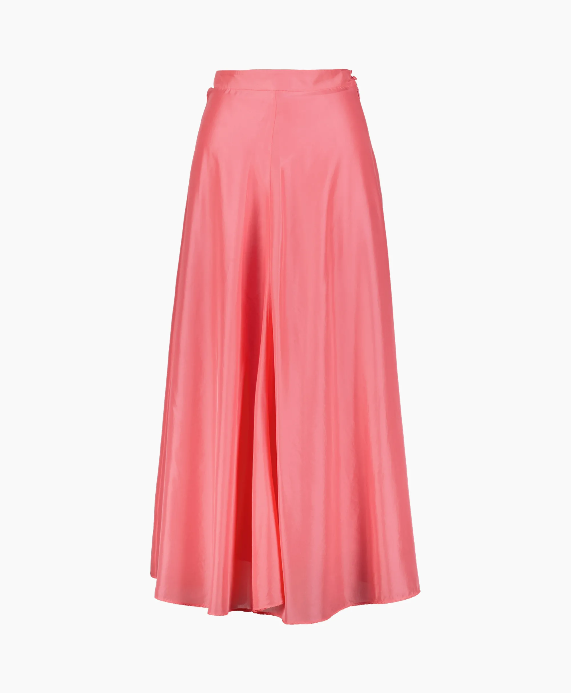 Clearance Midi Rok Habotai Silk Roze Dames Rokken