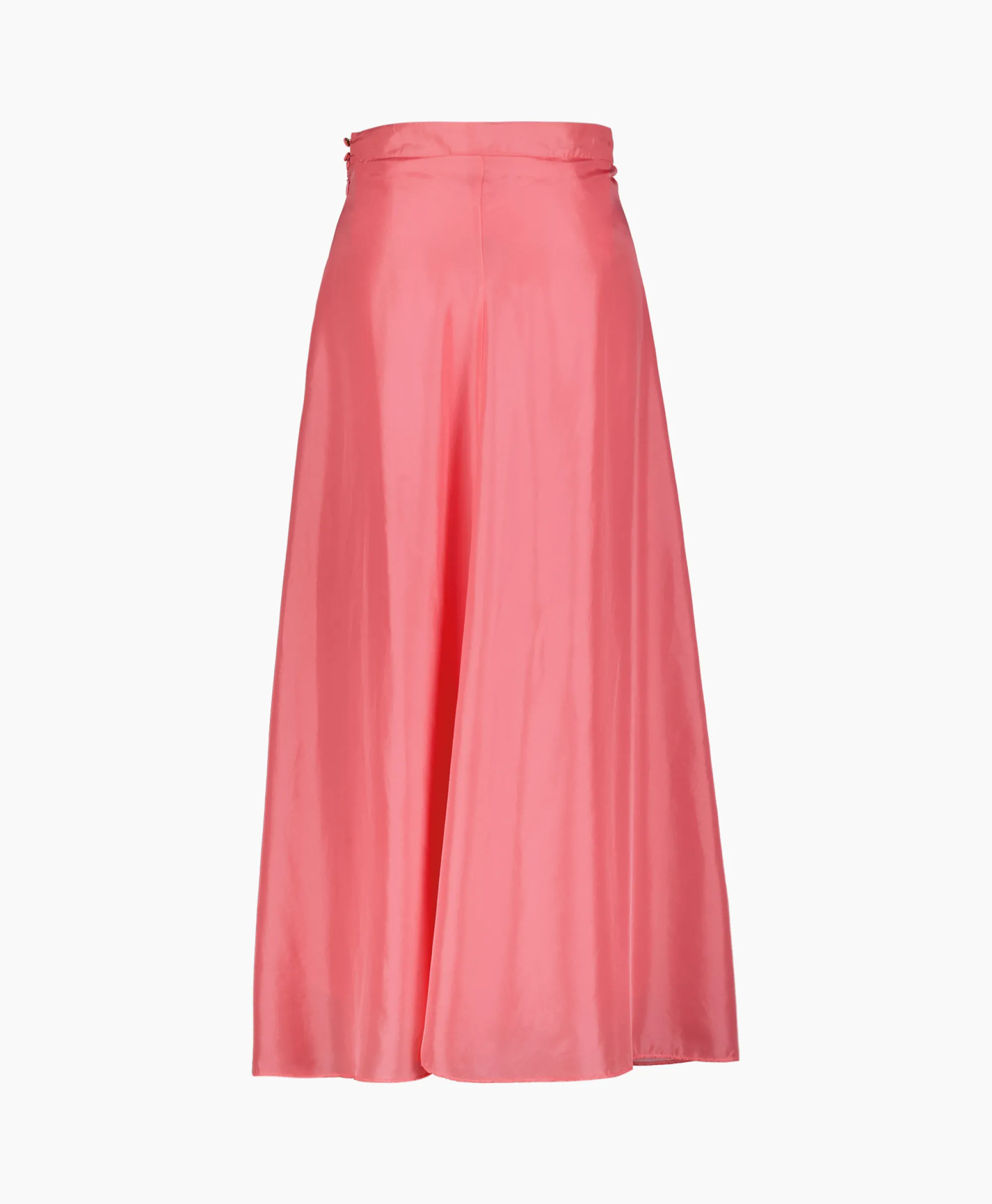 Clearance Midi Rok Habotai Silk Roze Dames Rokken