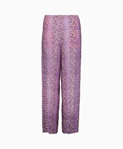 Online Pantalon Heartbeat Print Ramie Muslin Paars Dames Broeken