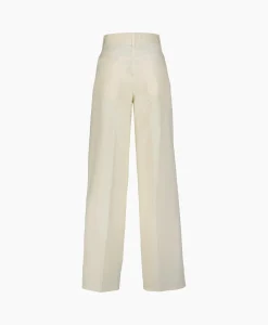 Hot Pantalon Viscose Cotton Chic Twill 5 Pockets Ecru Dames Broeken