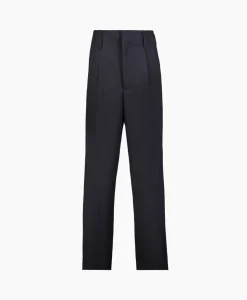 Sale Broek Golden M Wide Legs Compact Gabardine Wool Donker Blauw Heren Broeken