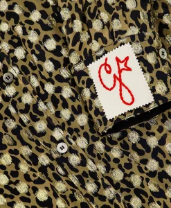 Sale Midi Jurk Golden W's Chemisier Leopard Print Fil C Beige Dames Jurken