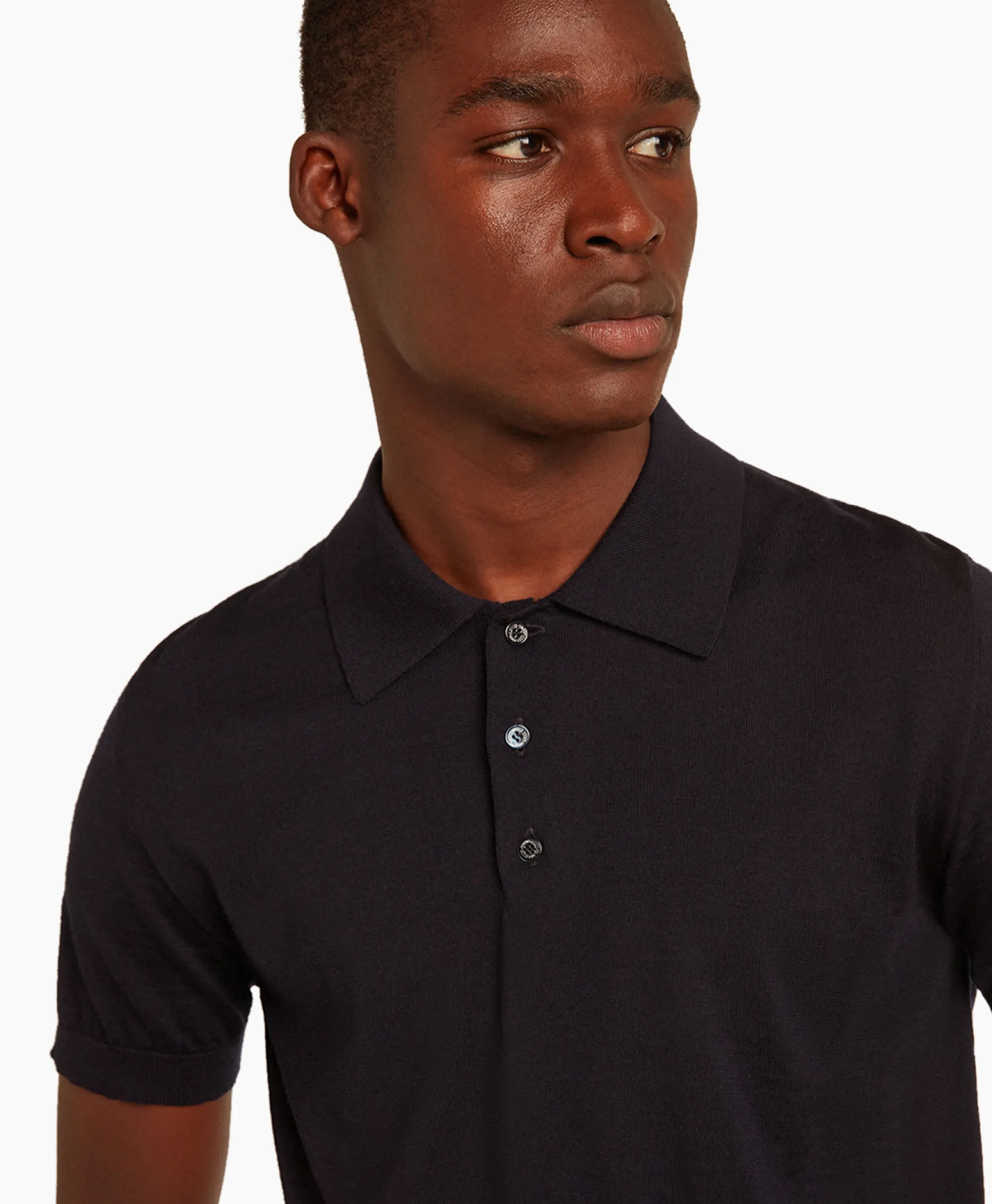 Polo Golden M's Knit Merino Wool Donker Blauw Heren Polo's