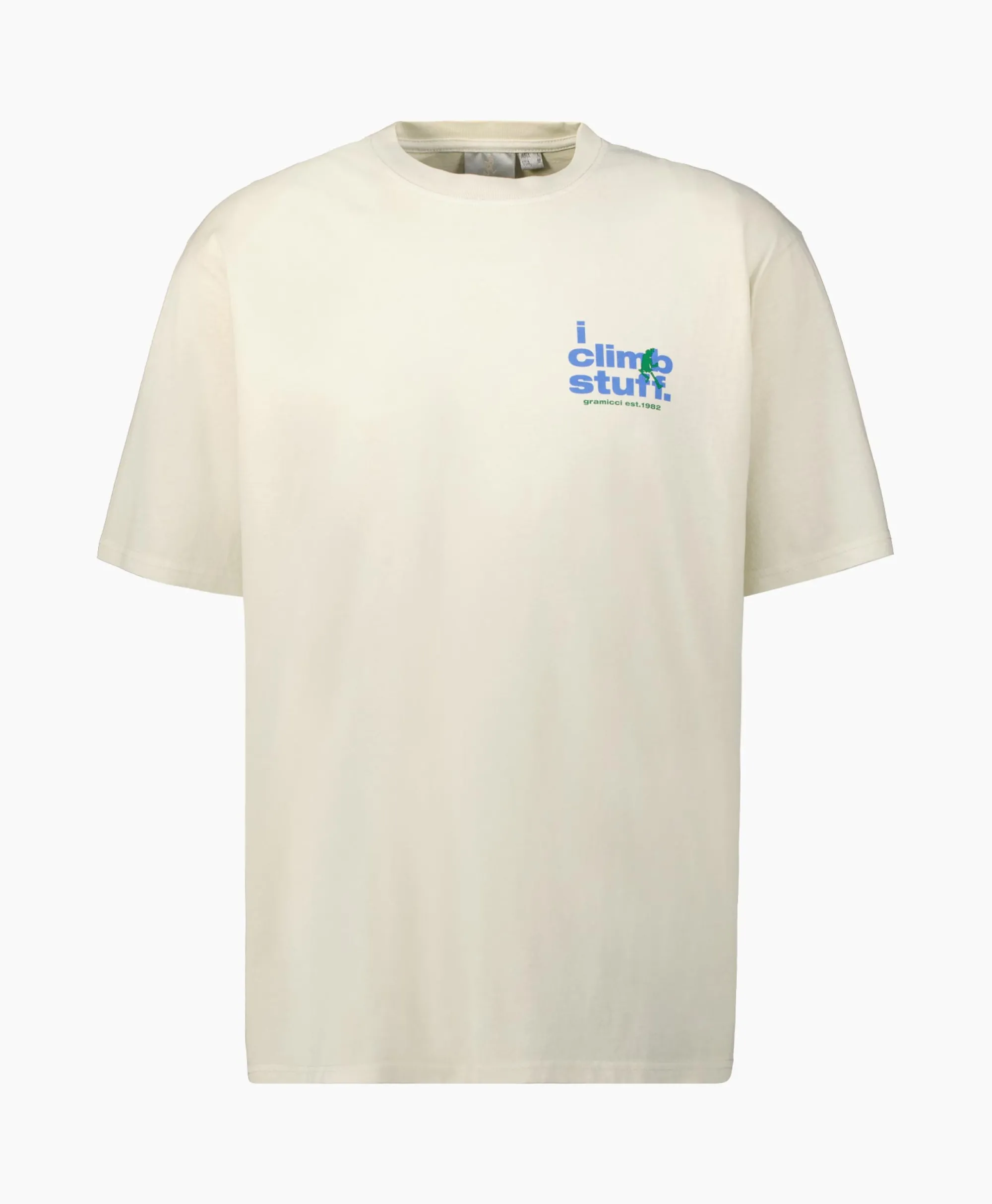 Online T-Shirt Korte Mouw Climb Stuff Beige Heren T-Shirts