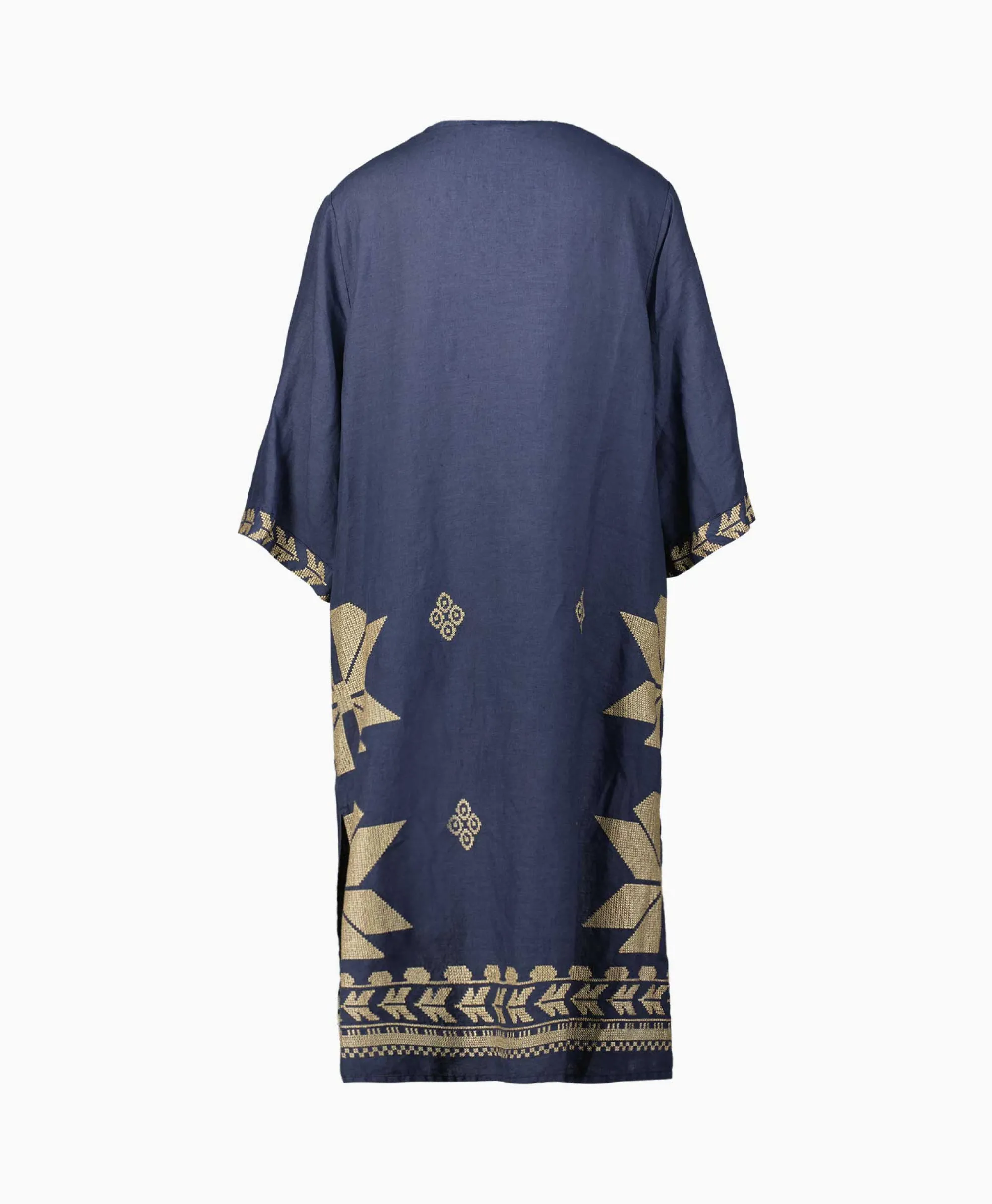 Hot Midi Jurk Aeolis V-Neck Donker Blauw Dames Bruiloftskleding