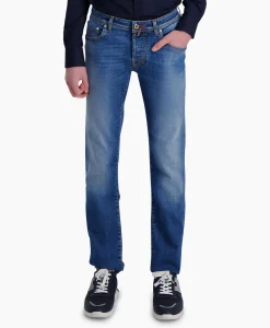 Sale Jeans 5 Pkt Slim Fit Nick Ltd Midden Blauw Heren Broeken