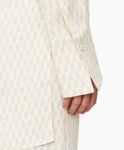 Hot Blouse Bold Alcove Print Ecru Dames Blouses