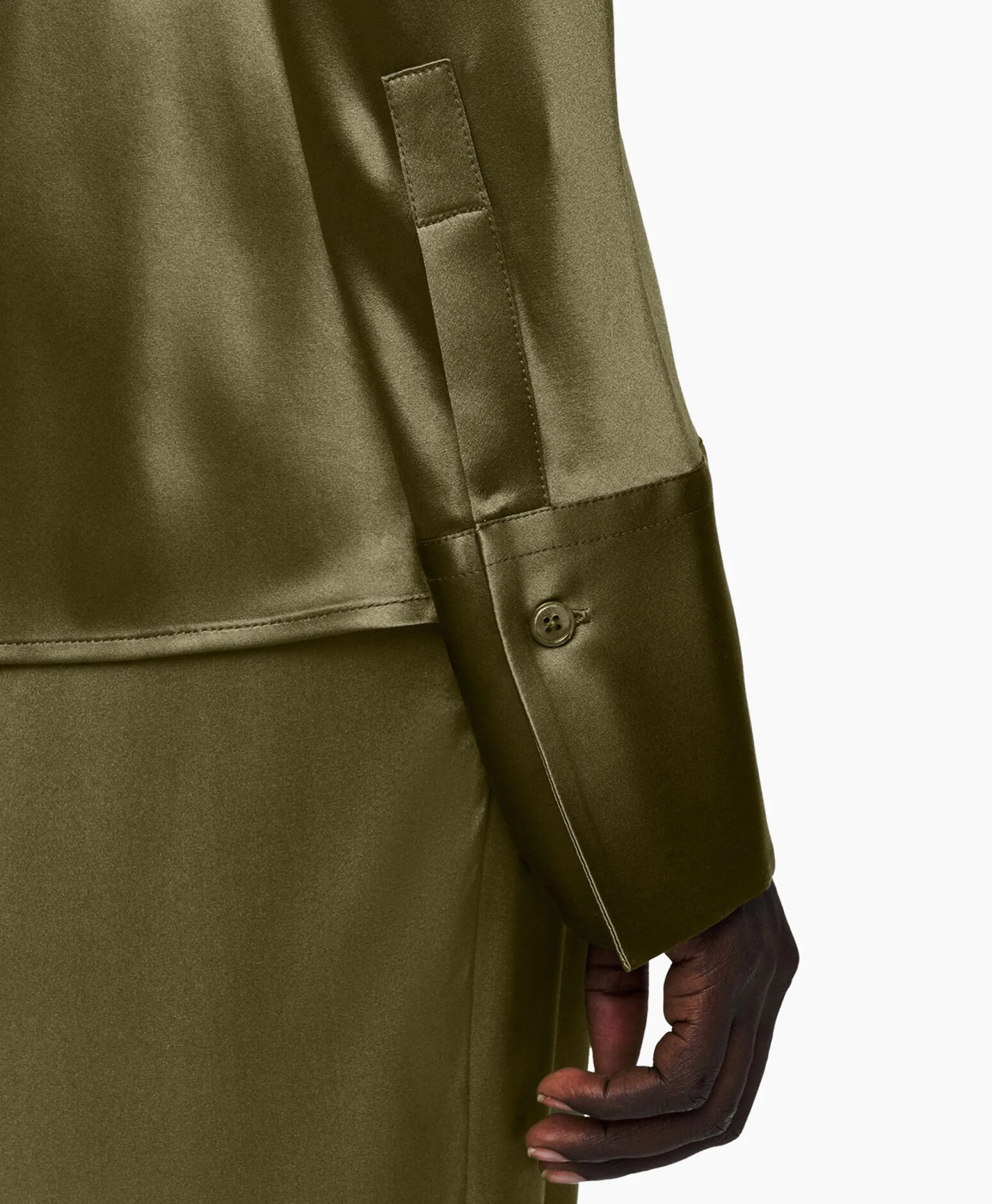 Blouse Brunel Silk Satin Olijf Dames Blouses