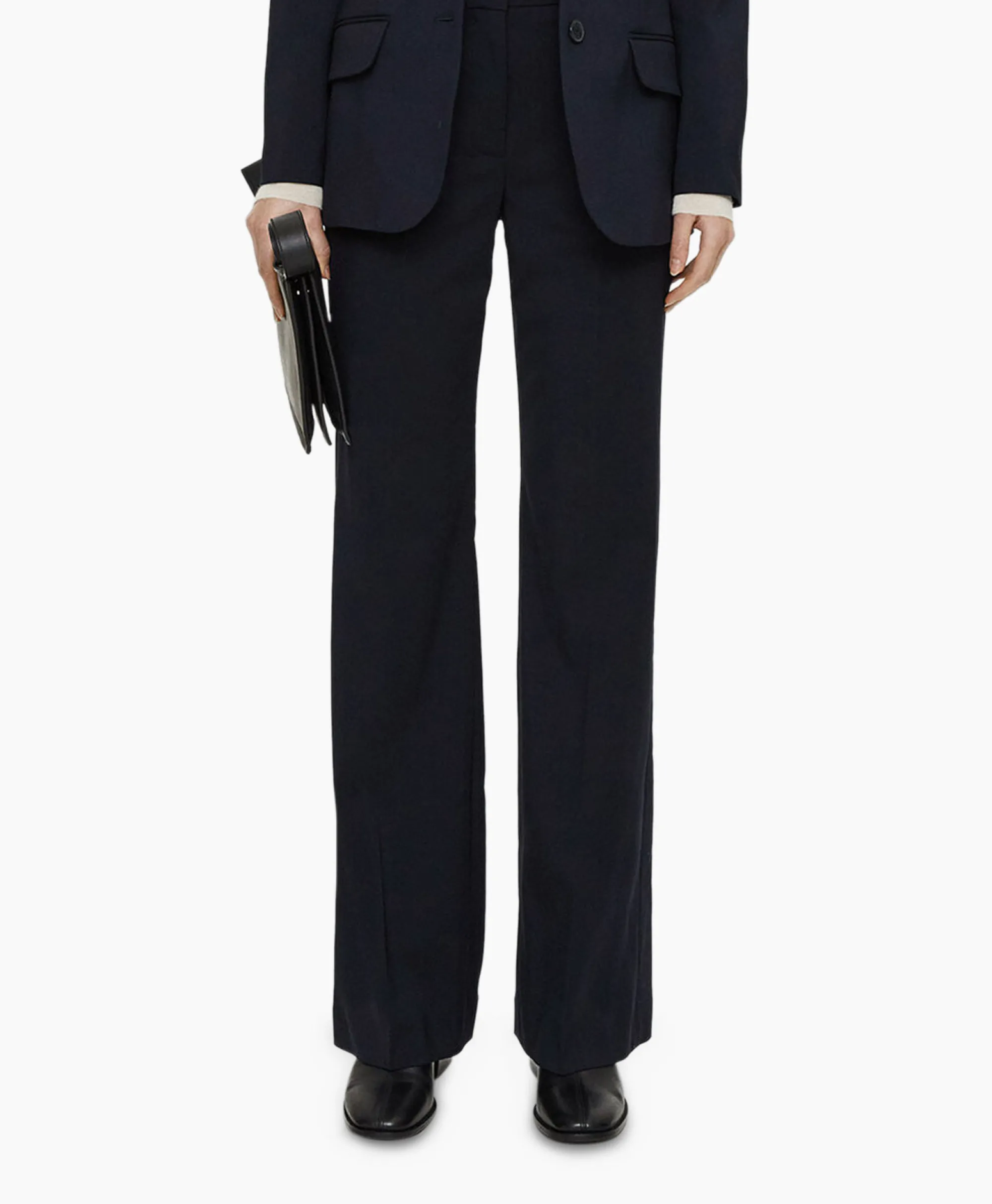 New Pantalon Morissey Tailor Wool Donker Blauw Dames Broeken