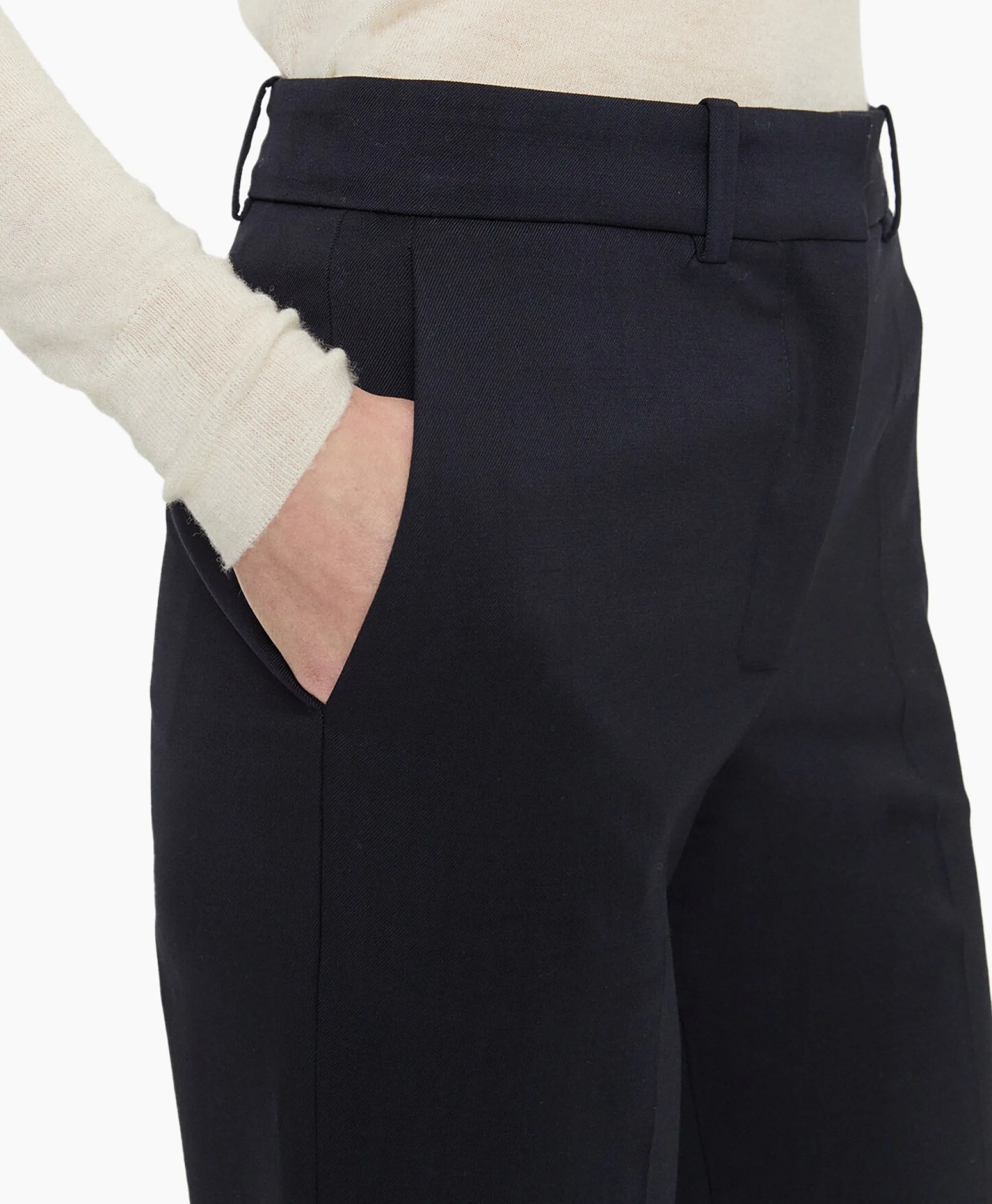 New Pantalon Morissey Tailor Wool Donker Blauw Dames Broeken