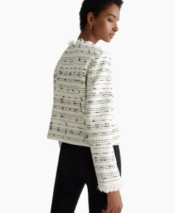 New Blazer Giacca Senza Collo Sfrangiata Wit Dames Blazers