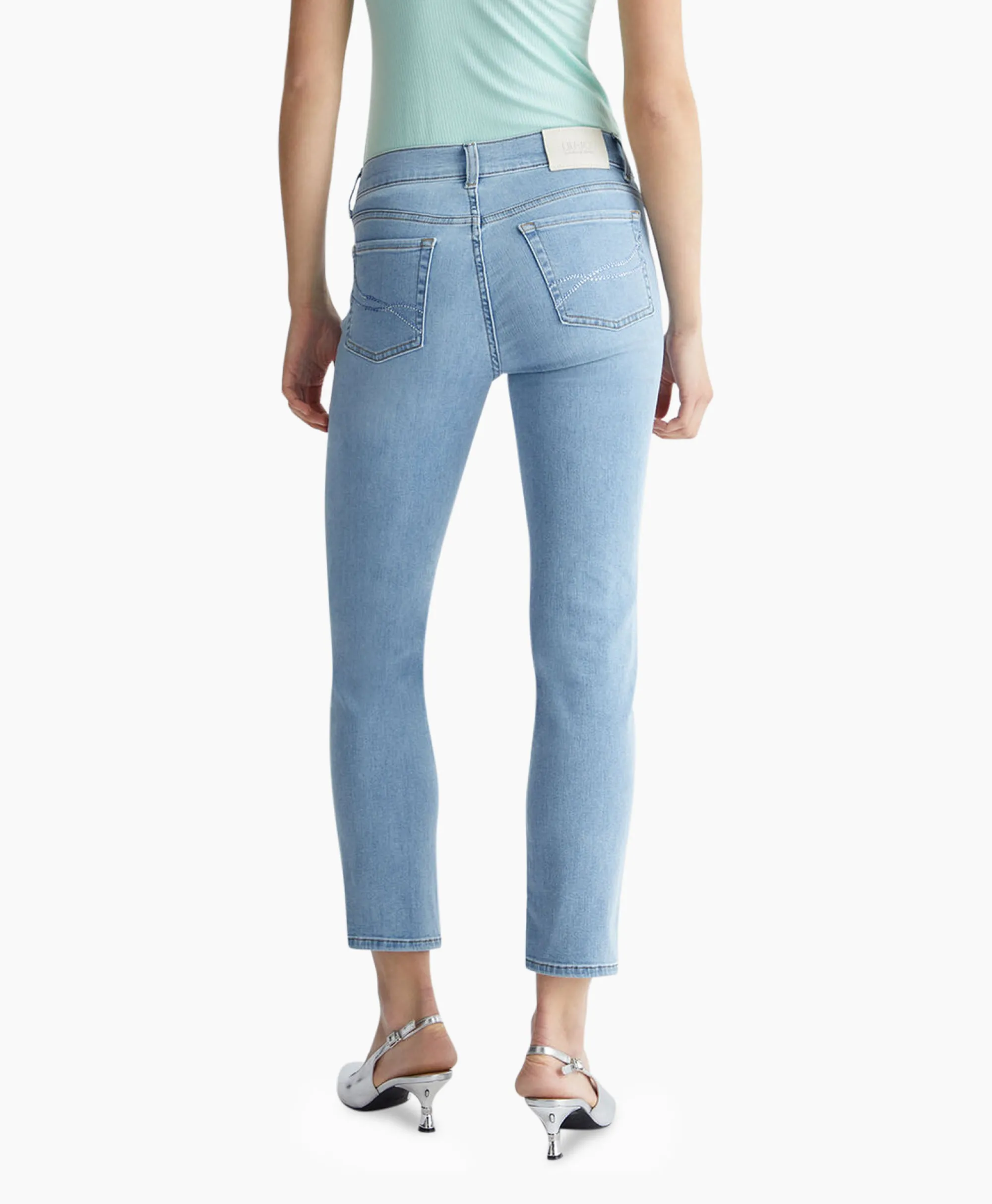 Sale Jeans Pant.Authentic Slim Ankle R.W. Blauw Dames Broeken