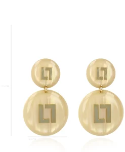 Outlet Oorbellen Ce Re Round Logo Sand Goud Dames Sieraden