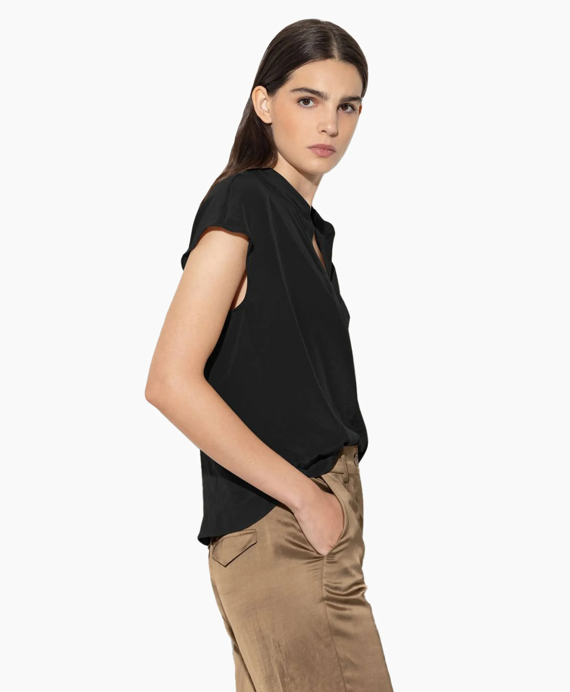 Best Blouse 298461/3597-0 Zwart Dessin Dames Blouses