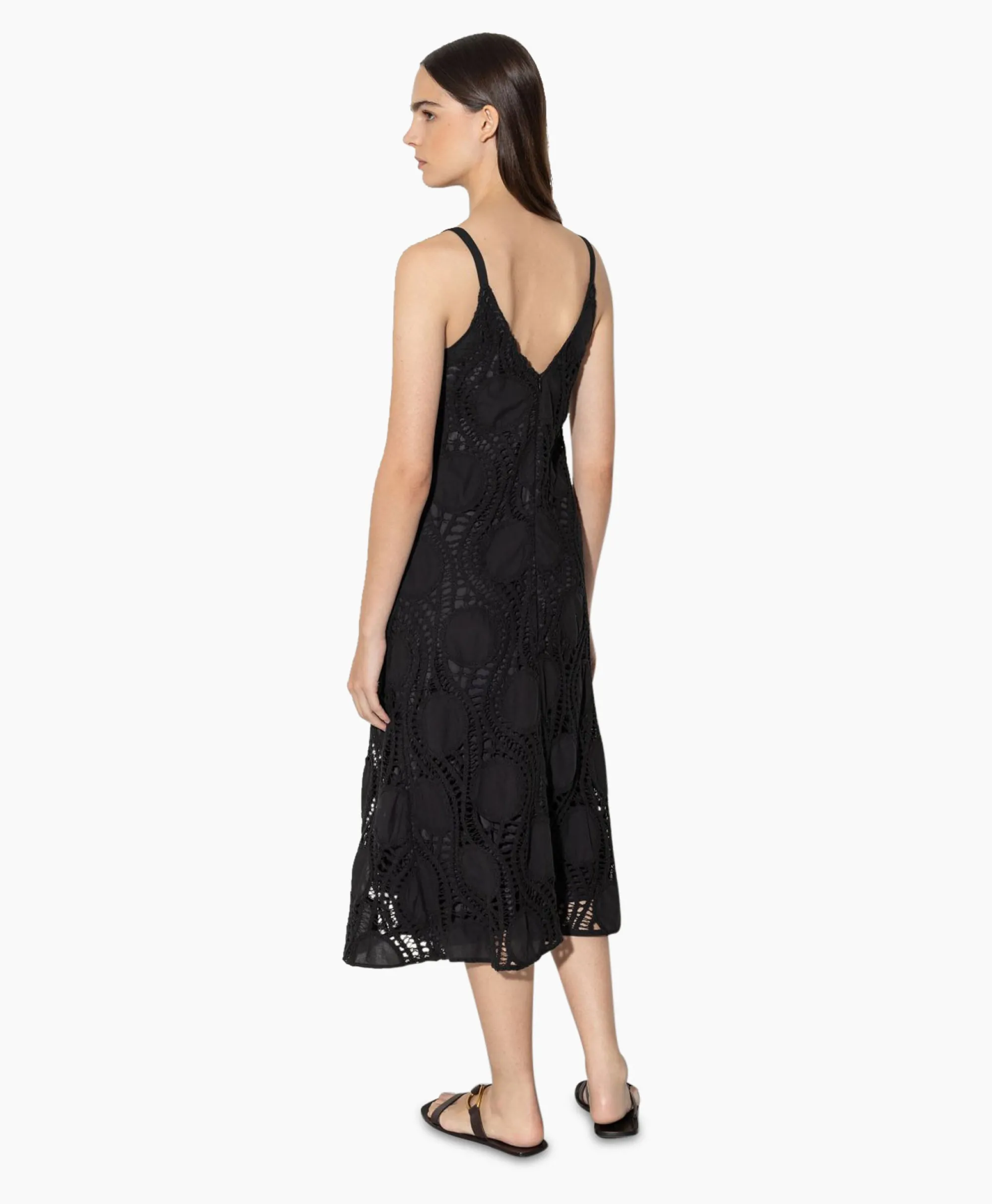 New Midi Jurk 798490/3619-0 Zwart Dessin Dames Jurken