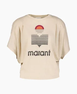Clearance Marant Etoile T-Shirt Korte Mouw Kyanza-Gc Ecru Dames T-Shirts & Tops