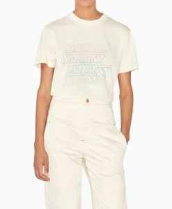 Clearance Marant Etoile T-Shirt Korte Mouw Ziliani-Ga Ecru Dames T-Shirts & Tops