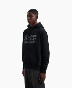 Clearance Hoodie Blur Logo Zwart Heren Truien