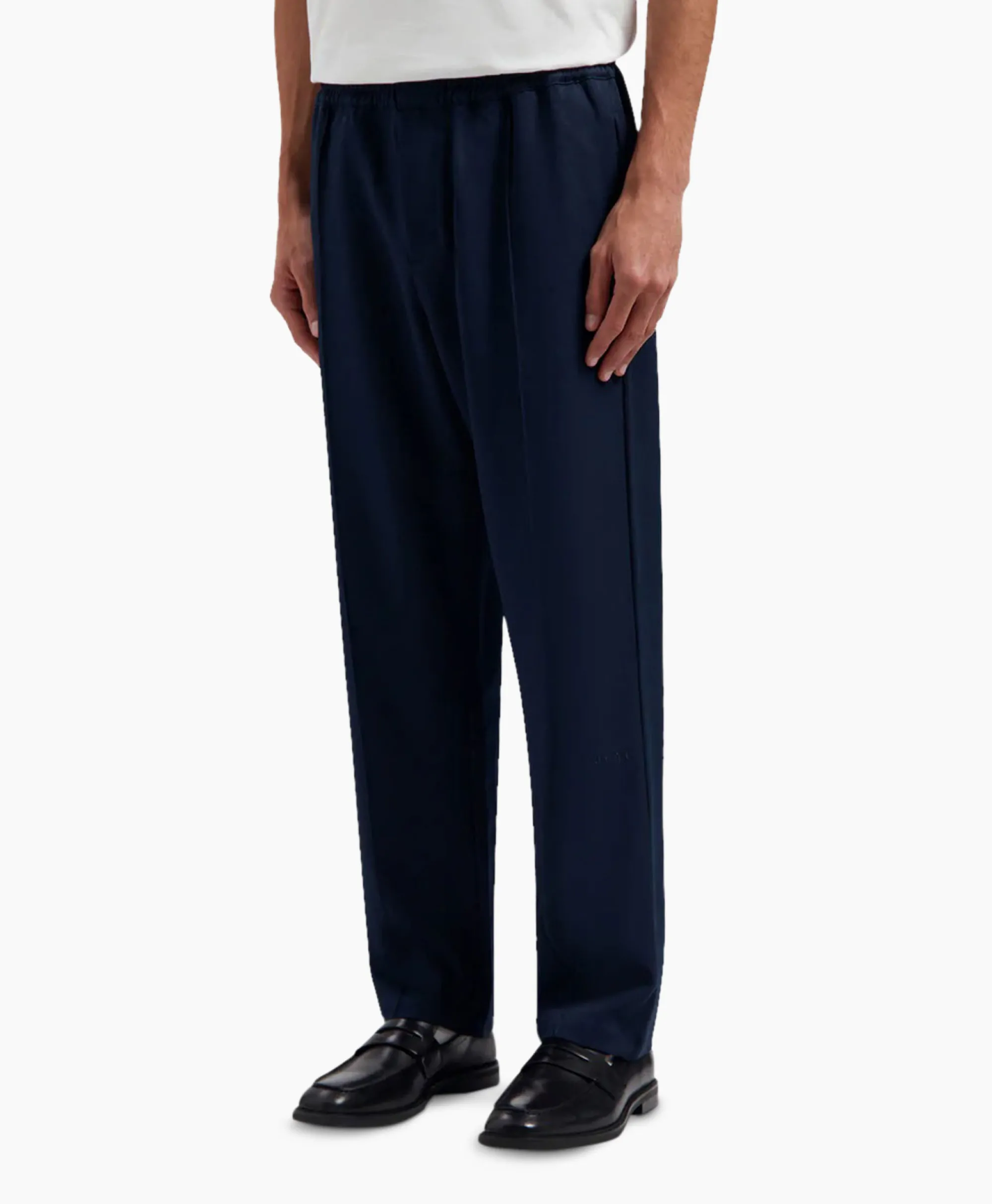 New Pantalon Pintuck Donker Blauw Heren Broeken