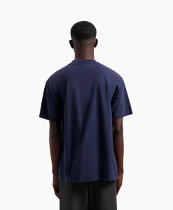 Olaf Hussein T-Shirt Blur Logo Donker Blauw*Heren T-Shirts