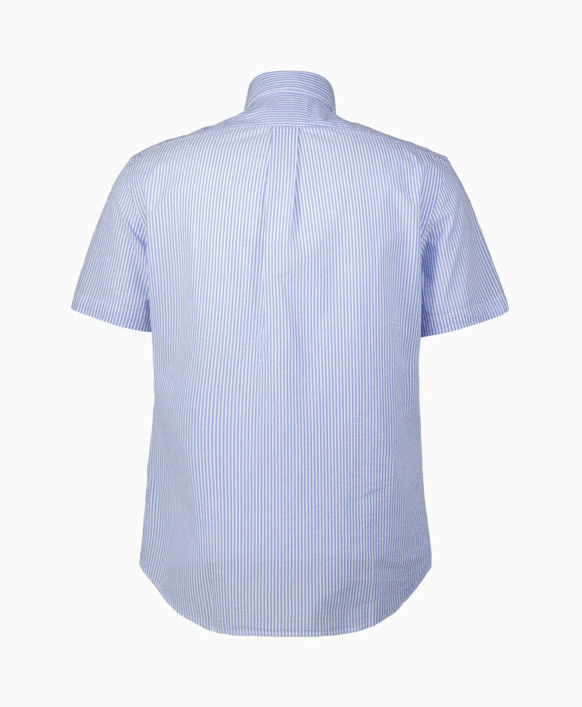 Best Overhemd Seersucker Short Sleeve Licht Blauw Heren Overhemden
