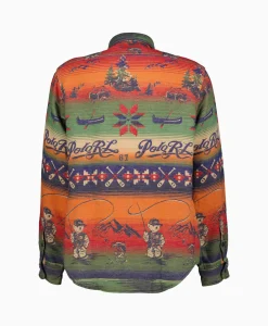 Best Overshirt Flannel Jacquard Blauw Dessin Heren Jassen