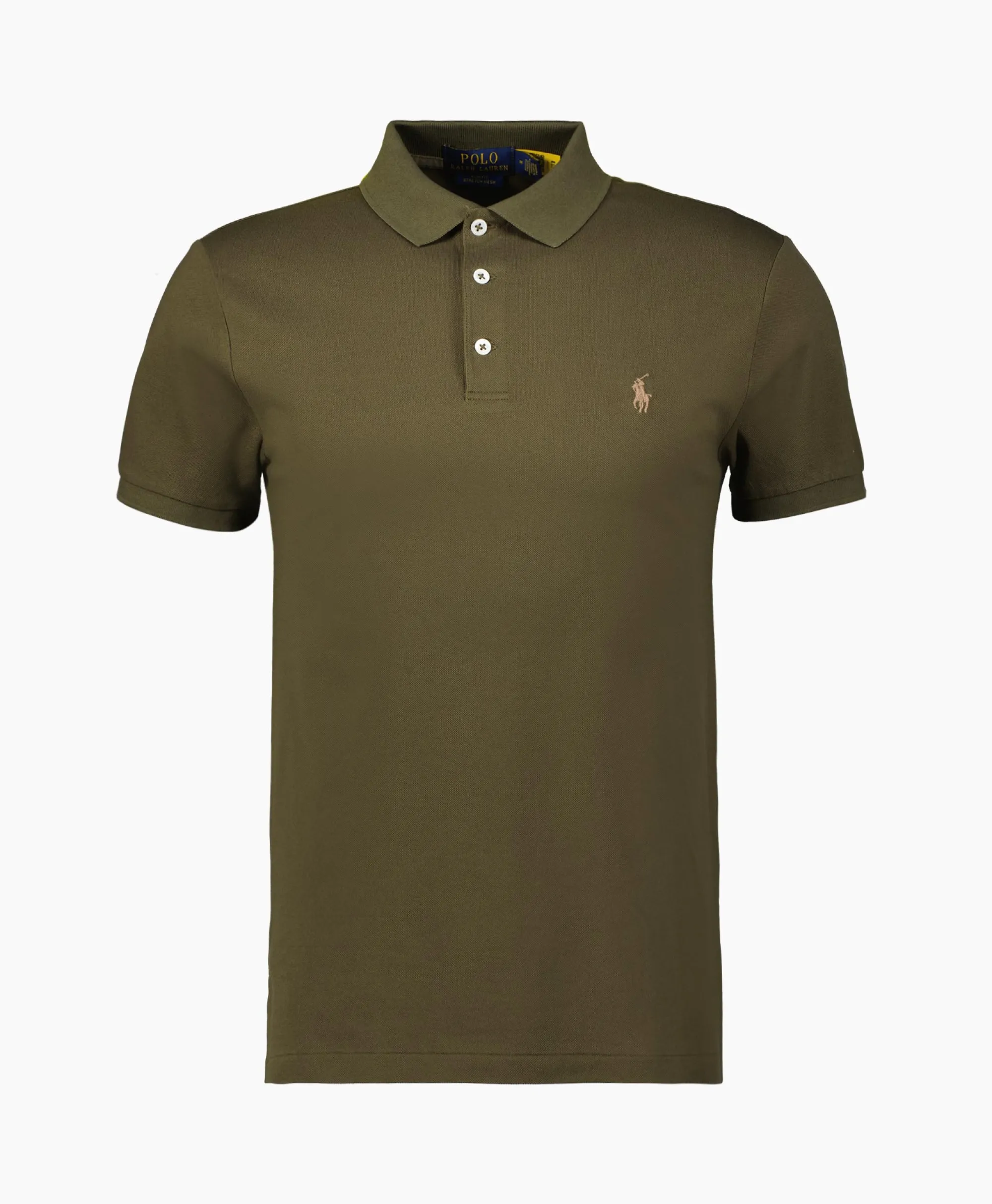 Polo Short Sleeve Knit Olijf Heren Polo's