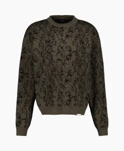 Outlet Gebreide Trui Camo Groen Heren Truien