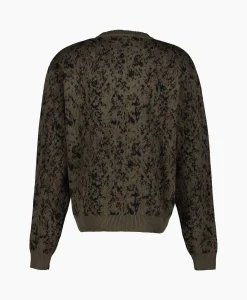 Outlet Gebreide Trui Camo Groen Heren Truien