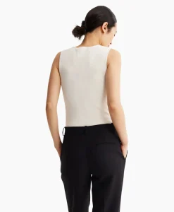 Clearance Rohe Top Bustier Shaped Knitted Off White Dames T-Shirts & Tops