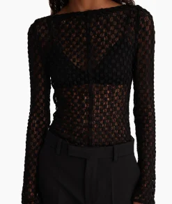 New Rohe Top Lace Zwart Dames T-Shirts & Tops