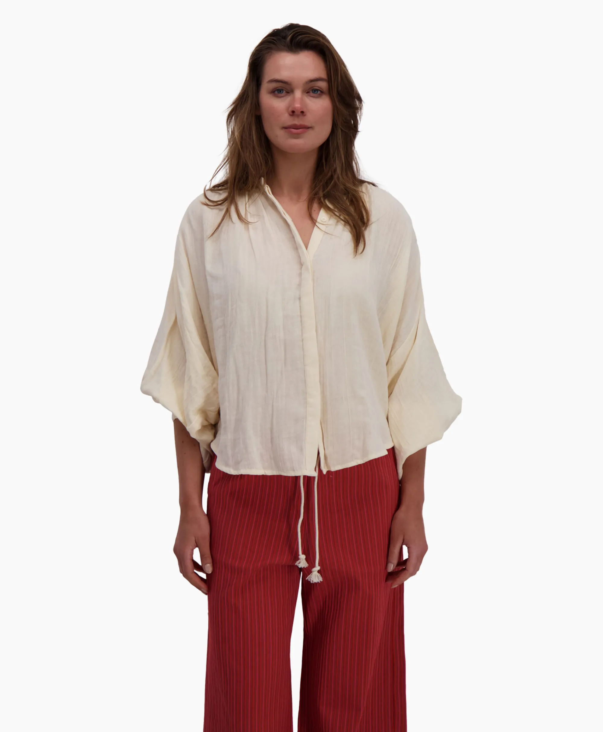 Best Blouse Balloon Resort Beige Dames Blouses