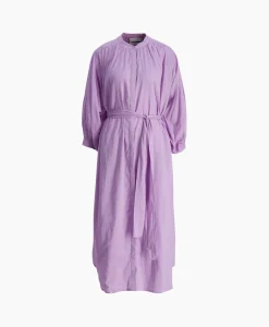 New Maxi Jurk Balloon Long Double Layered Lila Dames Jurken