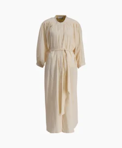 New Maxi Jurk Balloon Long Double Layered Beige Dames Jurken