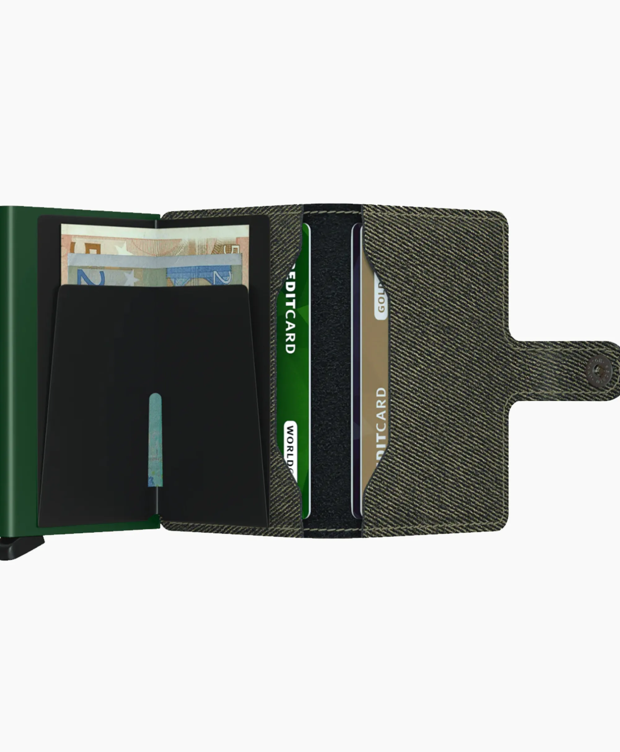 Sale Portemonnee Miniwallet Twist Groen Heren Portemonnees