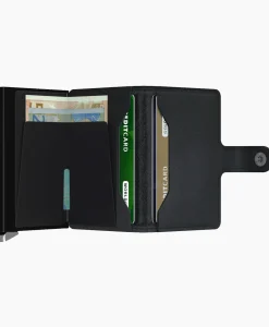 Best Portemonnee Premium Miniwallet Emboss Lines Black Zwart Heren Portemonnees