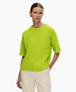 Pullover Maline-Liliana 2/4 Knit O-Neck N Groen Dames Truien