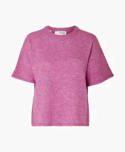 Selected Femme Pullover Maline-Liliana 2/4 Knit O-Neck N Roze*Dames Truien