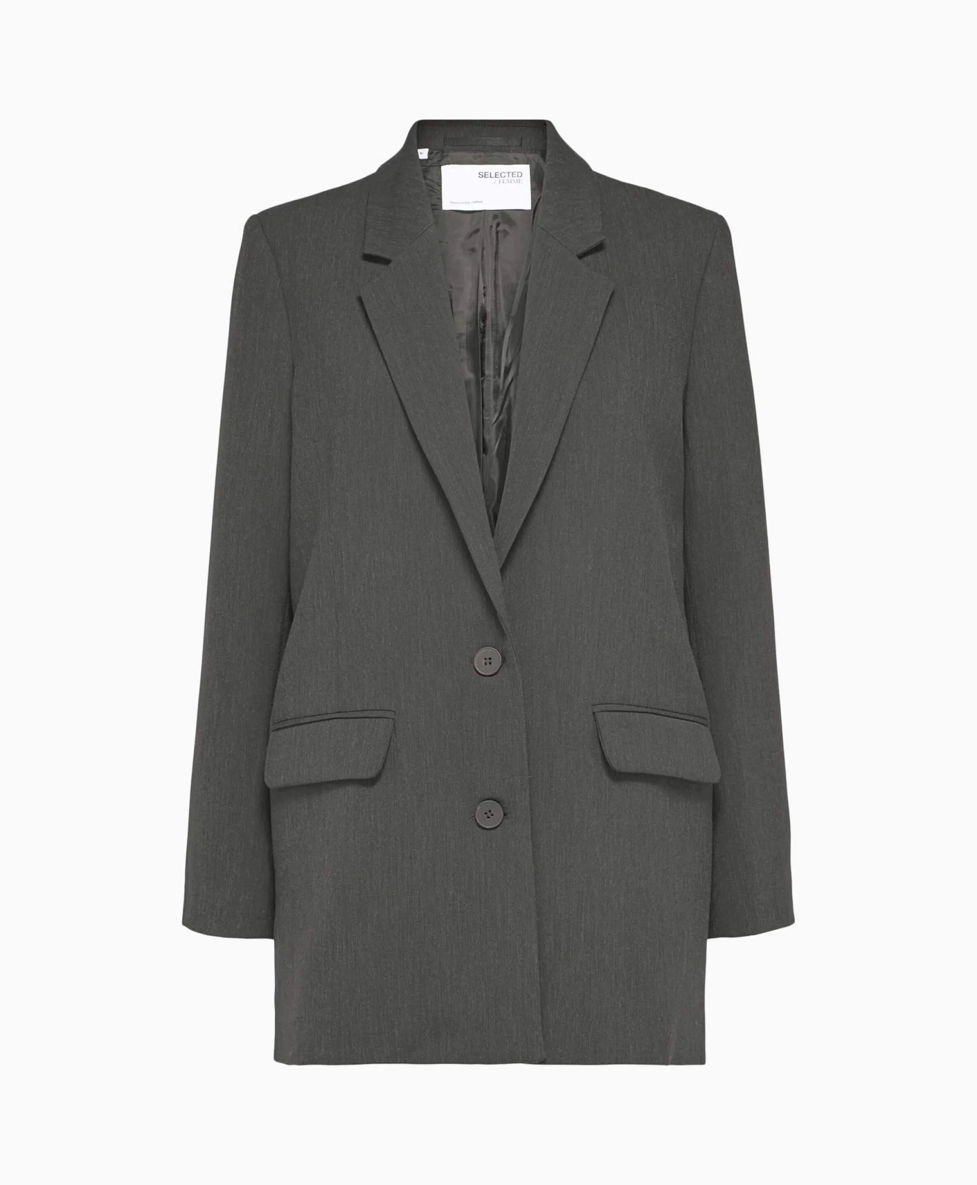 Jasje Rita Ls Relaxed Blazer Dgm No Donkergrijs Dames Blazers