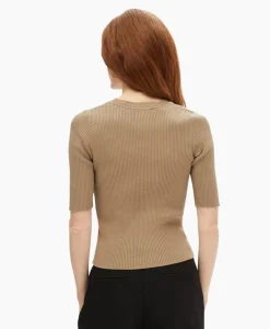 Top Mala 2/4 Knit O-Neck B Noos Licht Grijs Dames T-Shirts & Tops