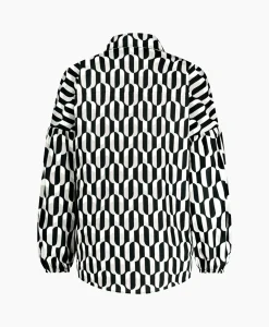 Hot Blouse Havana Coffee Beans Zwart Dessin Dames Blouses