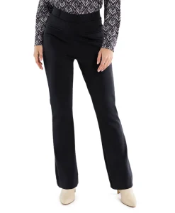 Hot Broek Lio Shiny Bnd Flair Trousers Zwart Dames Broeken