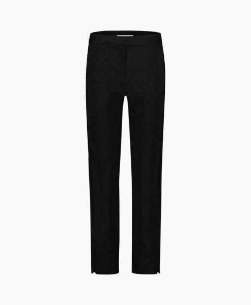 Studio Anneloes Broek Mira Ornament Jacquard Trousers Zwart*Dames Broeken