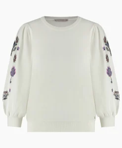 Clearance Pullover Hollie Embroidery Ecru Dames Truien