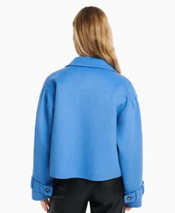 Hot Mantel Catalana Wool Blend Blauw Dames Jassen