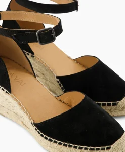 New Espadrille Flora Braid Zwart Dames Instappers