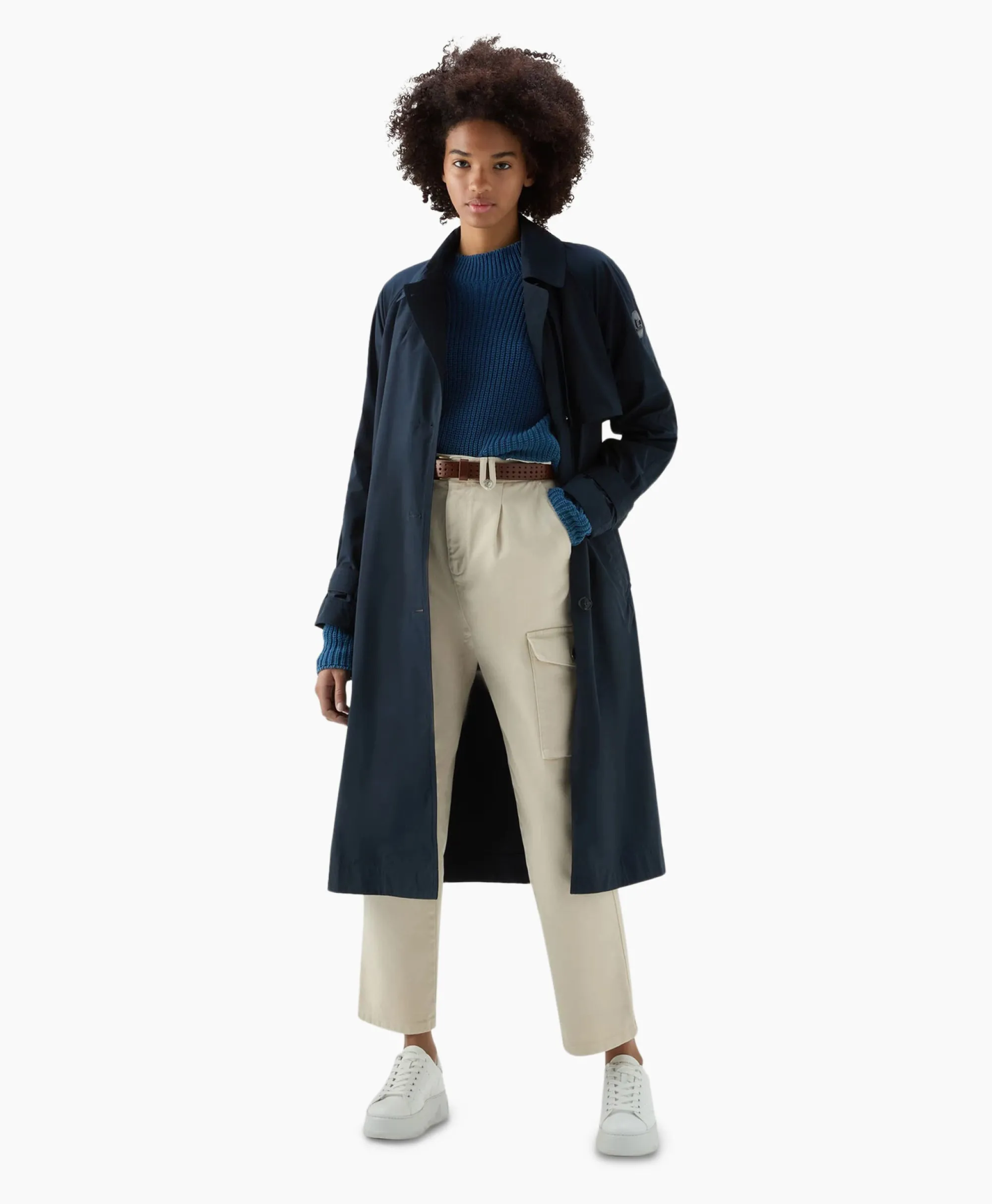 Hot Trenchcoat Summer Donker Blauw Dames Jassen