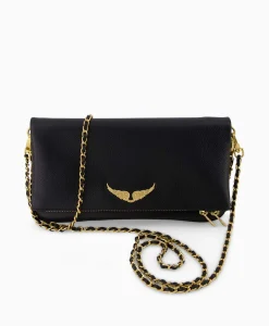 Clearance Zadig & Voltaire Crossbody Tas Rock Grained Leather Zwart Dames Tassen